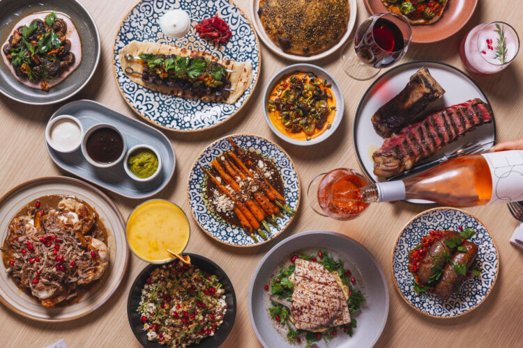 A selection of Middle East inspired dishes 